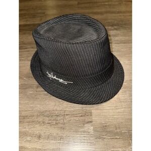Billabong S/M Black & White Pinstripe Fedora Hat w/ Signature Logo